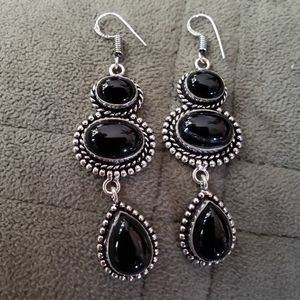 Black Onyx 925 Earrings!